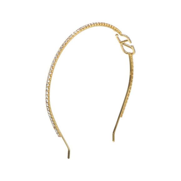 Valentino Vlogo Signature Embellished Headband, Gold - Picture 2 of 2
